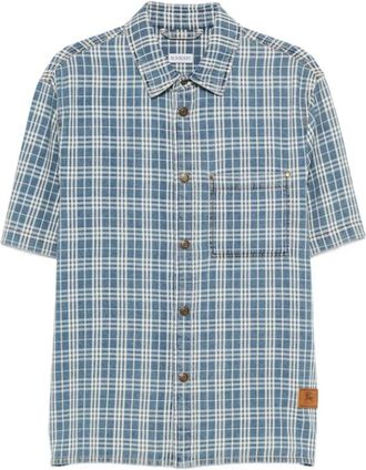 Burberry Garret SS A3927 - Heren - Korte mouwen Overhemden - Blauw - XL - Overhemden