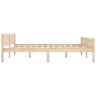 Berkfield Home Modern Bed Frame Solid Pinewood 180x200 cm Super King in Light Tan