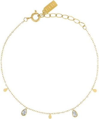 BEN ONI Pear Cubic Zirconia Charm Bracelet in Gold at Nordstrom
