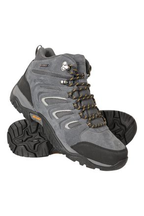 Mountain Warehouse Aspect Mens IsoGrip Boots with Cushioned Midsole Waterproof Hiking Shoes Charcoal