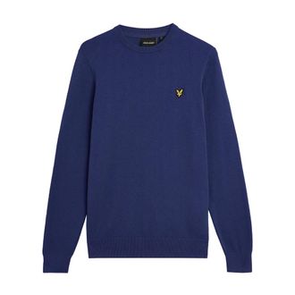 Lyle & Scott Truien & Vesten, Heren, Blauw, L, Katoen, Mid Knits Katoenen Trui met Ronde Hals