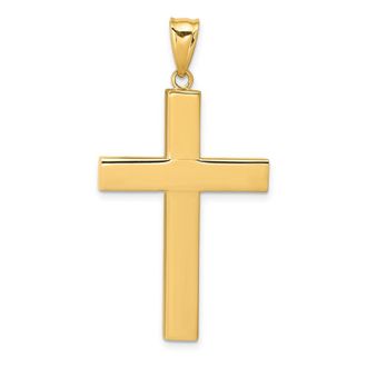 Diamond2Deal 14k Yellow Gold Hollow Cross Pendant
