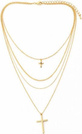 Panacea Layered Cross Necklace in Gold at Nordstrom