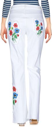Sonia Rykiel white denim floral embroidered jeans Size XL