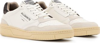 AllSaints Regan Low Top Sneaker in White/Dark Brown at Nordstrom, Size 12