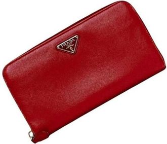 Prada Pre-owned Wallets, female, Red, Size: ONE SIZE Pre-owned Fabric Wallet