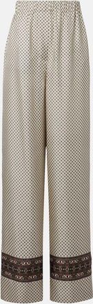 Loro Piana Pantaloni Valerio in twill di seta con stampa