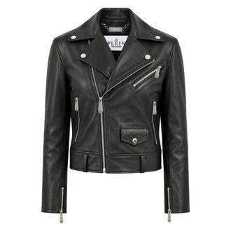 Philipp Plein Oversize Biker Jacket - - Jackets - Donna - Nero - XS