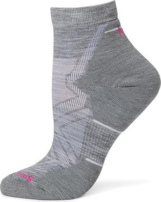 Smartwool Run Targeted Cushion Ankle Womens Low Cut Socks Shoes Light Gray/White : LG (Womens Shoe 10-12.5), Wool/Nylon/Mesh