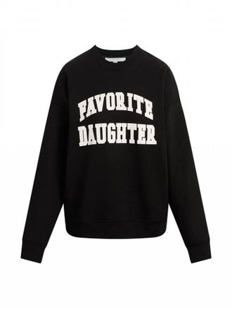 Favorite Daughter Womens The Collegiate Sweatshirt In Black And Pale Pink