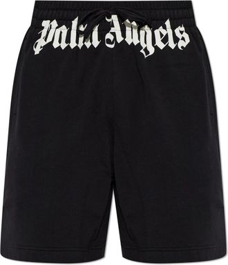 Palm Angels Logo Shorts - Heren - Korte Broeken - Zwart - XS - Katoen - Korte Broeken
