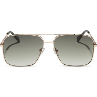 DIFF Eyewear Leo Aviator Sunglasses in Gold Olive at Nordstrom Rack