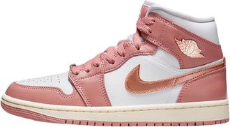 Nike Nike Mens Air Jordan 1 Mid Basketball Shoes, Red Stardust Metallic Copper, 3.5 UK