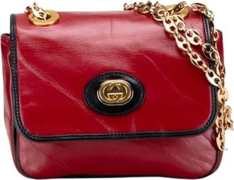 Gucci Pre-owned Cross Body Bags, female, Red, Size: ONE SIZE Pre-owned Leather Cross Body Bag
