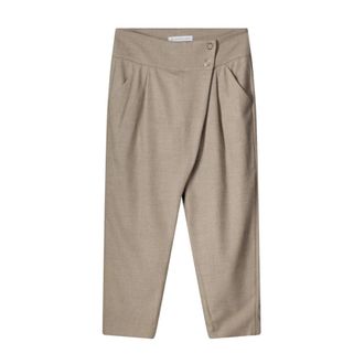 Raffaello Rossi Broeken, Dames, Beige, L, Wol, Tapered Broeken