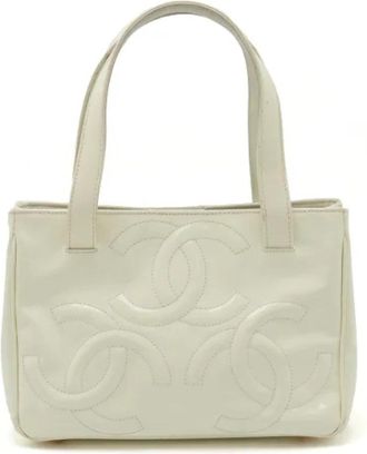 Chanel Tweedehands leren handtassen - Dames - Vintage Handtas - Beige - ONE Size - Leer - Vintage