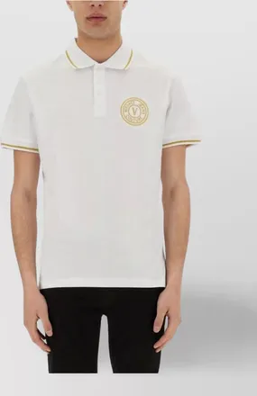 Versace Jeans Couture collar v-emblem cotton polo shirt