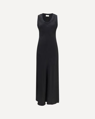 Ami Sleeveless long fluid satin Dress Female 34