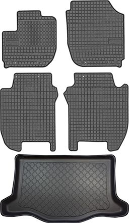 OEM Juego De Alfombrillas De Goma Para Coche Y Alfombrilla Para Maletero Para Honda Jazz Iii Hatchback (09.2015-05.2020)