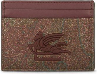 Etro paisley-print embroidered cardholder - women - CALFSKIN/Cotton/Polyester - One Size