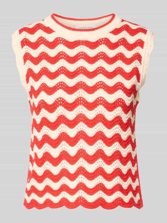 Christian Berg Pullunder im Allover-Look mit Wellensaum in Rot, Gr&ouml;&szlig;e XXL