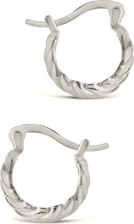 Sterling Forever Croissant Dome Hoop Earrings in Silver at Nordstrom Rack