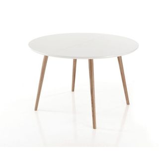 Oresteluchetta Oresteluchetta - Tavolo rotondo allungabile effetto legno laccato bianco cm H75 x &Oslash;120