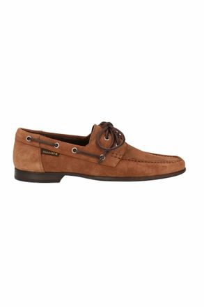 Moorer Mens Suede Lace Up Loafer In Rovere