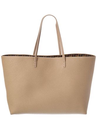 Fendi Fendi Roll Medium Reversible Ff Suede & Leather Tote