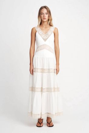Hansen & Gretel Herron Dress In Ivory/beige