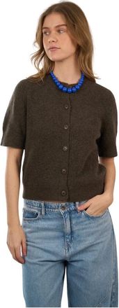 Sams&oslash;e & Sams&oslash;e Truien & Vesten, Dames, Bruin, S, Wol, Kortgebreide cardigan