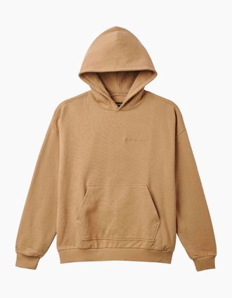 Brixton Mens Brixton Embroidered Heavyweight Oversized Sand Hoodie - Cream - Size: 40