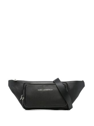 Karl Lagerfeld leather zip-fastening belt bag - Black