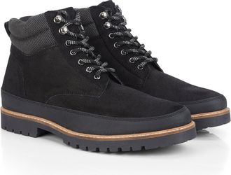 Silver Street London Mens Braben Leather Casual Lace-up Boot, Black, 11