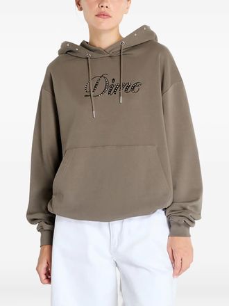 Dime Cursive studded hoodie - Brown