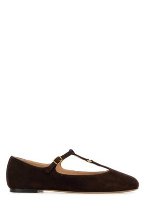 Chlo&eacute; Brown Suede Ballet Flats
