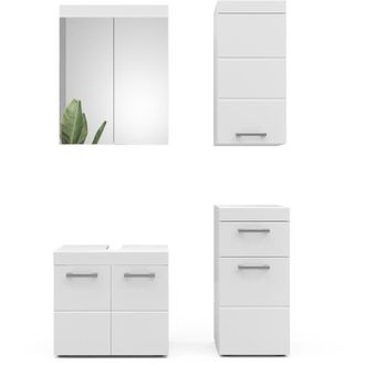 Vicco Conjunto De Muebles De Ba&ntilde;o Luna, Blanco, 4 Piezas