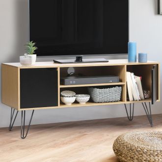 IDMarket Idmarket - Noemi Soporte De Tv Vintage De Madera Con Pata De Pin 113 Cm