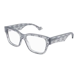 Gucci Rechthoekige Brillen - Heren - Brillen - Grijs - 55 MM - Accessoires
