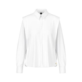 Marc Cain Lichtgewicht stretch katoenen blouse - Dames - Blouses & Shirts - Wit - Maat: 2XL Katoen