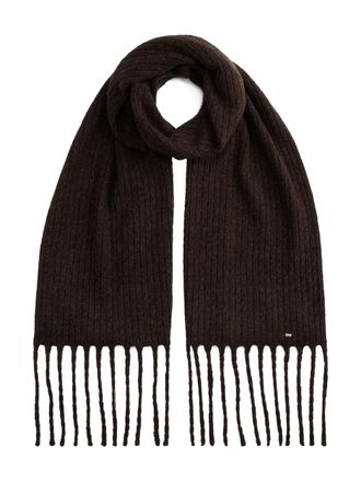 Tommy Hilfiger fringed scarf - women - Nylon/Acrylic/Cotton/Elastane - One Size - Brown