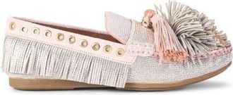 Kurt Geiger Crystal Embellished Pompom Loafer in Open Grey at Nordstrom, Size 10.5Us