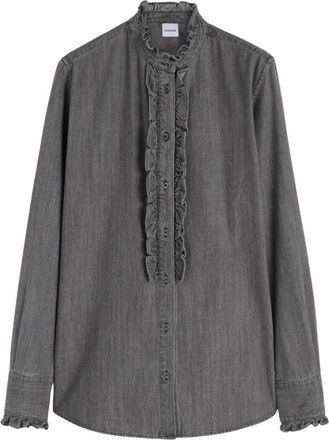 Aspesi Camicia 5485 - Dames - Blouses - Grijs - M - Katoen - Overhemden