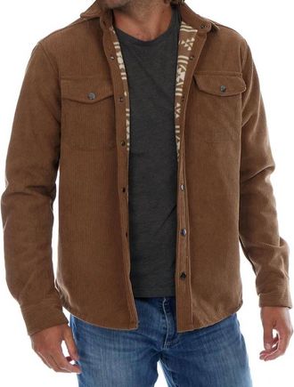 PX Los Angeles Hugo Corduroy Microfiber Lined Jacket In Brown