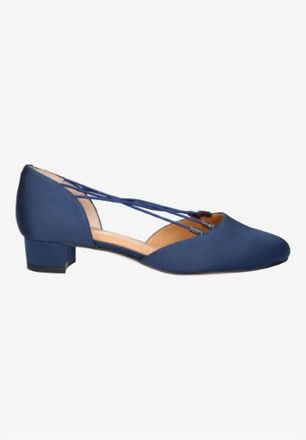 J. Rene&eacute; Womens Charolette Slip On Pumps In Navy Satin