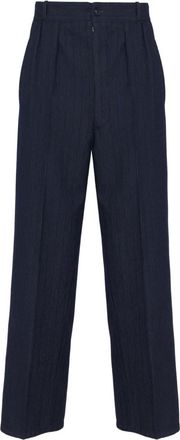 Maison Margiela Pantaloni gessati con pieghe - Nero