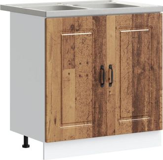 vidaXL Gabinete De Cocina Kalmar 2 Pcs Marr&oacute;n 80 X 46 X 81.5 Cm Vidaxl