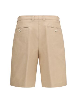 Brunello Cucinelli Mens Cotton And Linen Shorts Camel Cotton; Bermuda