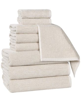 Superior Destin Medium Weight Solid Ribbed 9pc Towel Set