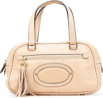 Loewe Pre-owned Handbags, female, Brown, Size: ONE SIZE Pre-owned Elegant Leather Satchel Bag with Tassel Accent for Everyday Use